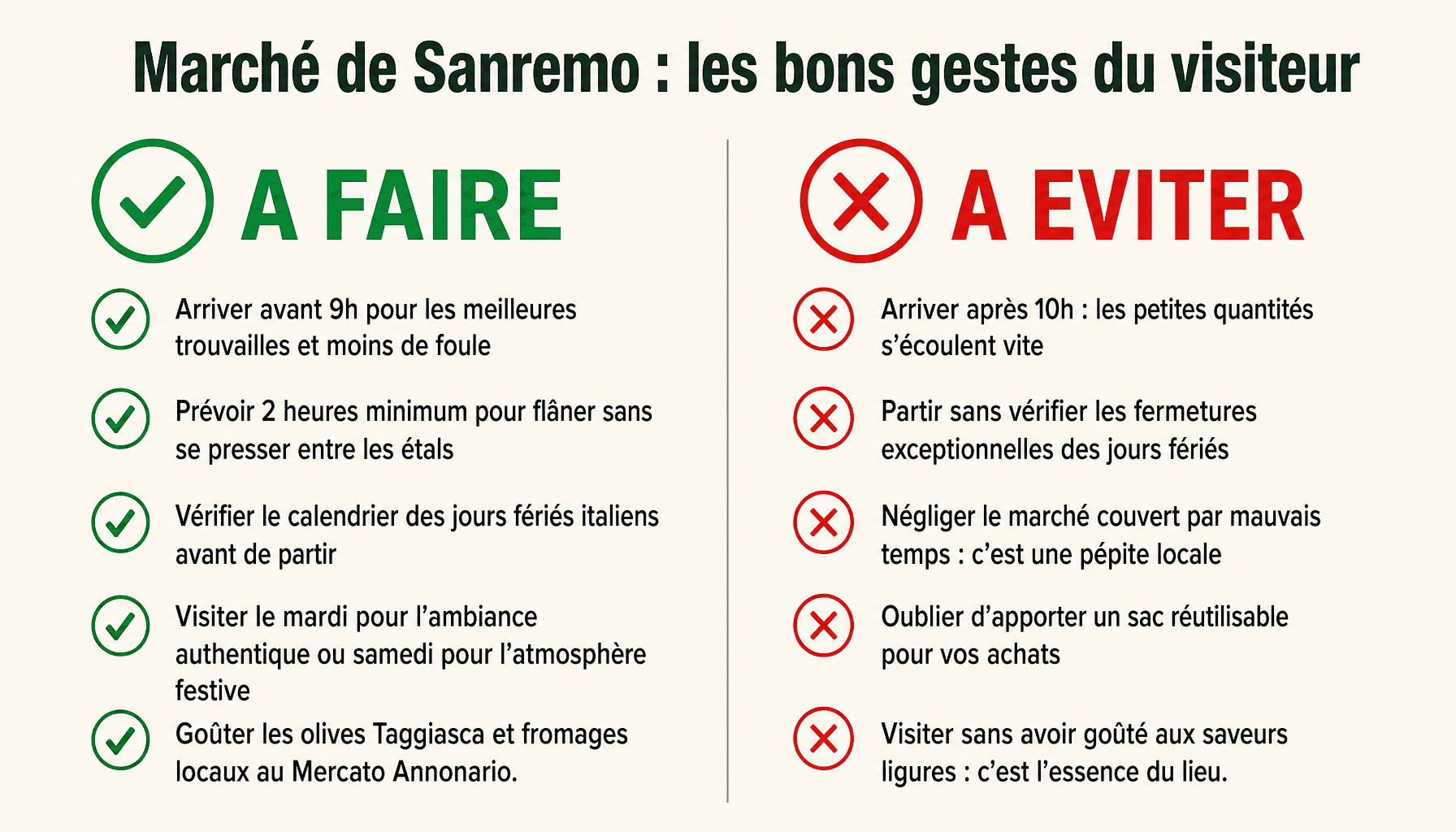 Guide pratique du marche sanremo : conseils pour bien visiter et erreurs à éviter