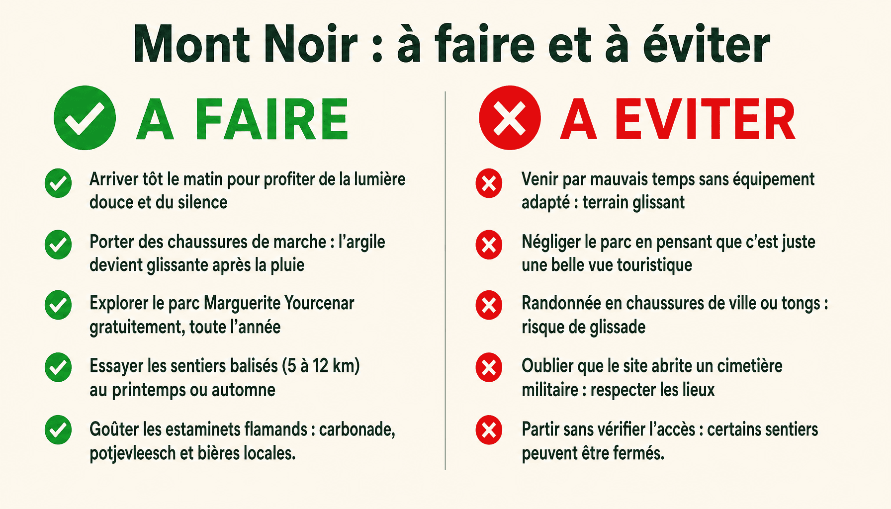 Conseils pratiques pour bien préparer sa visite et randonnée au Mont Noir en Flandres
