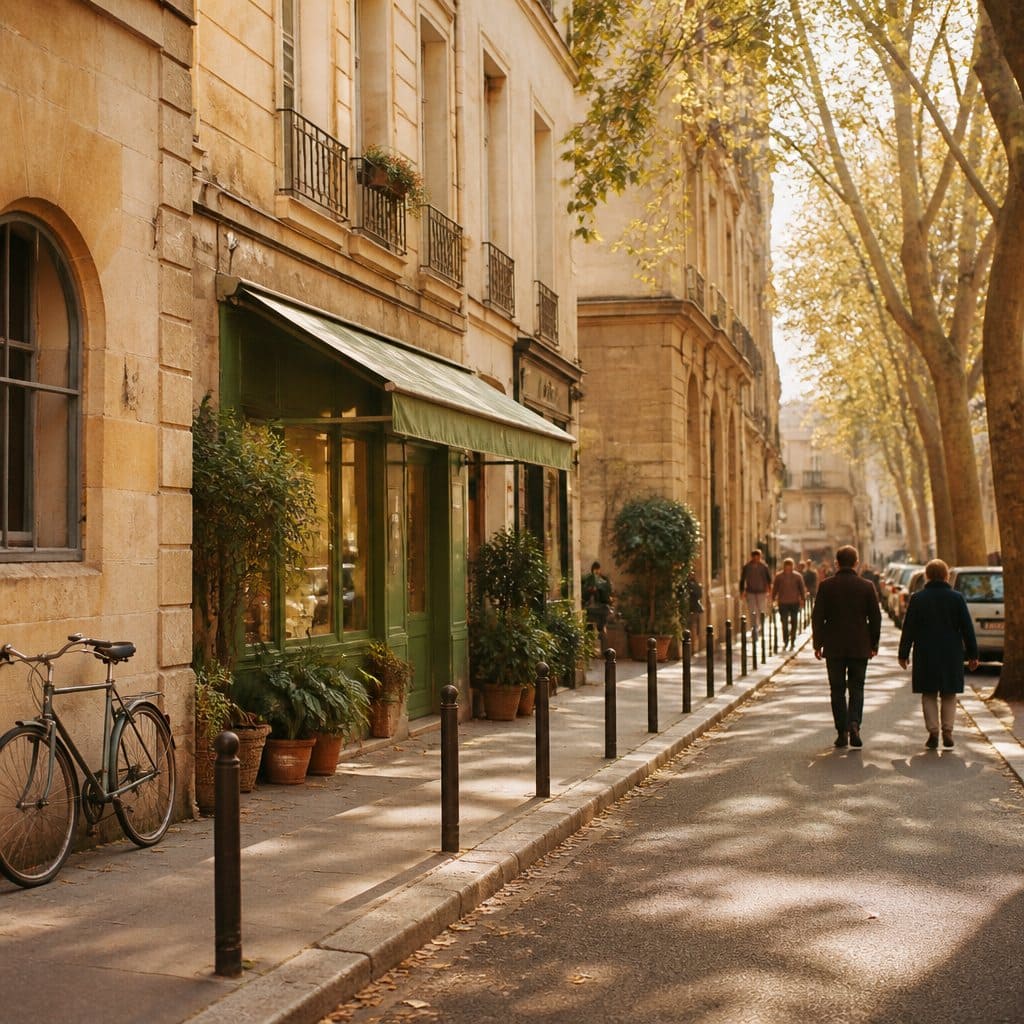 Rue résidentielle calme près de la Seine dans le 4e arrondissement à la fin de l’après-midi