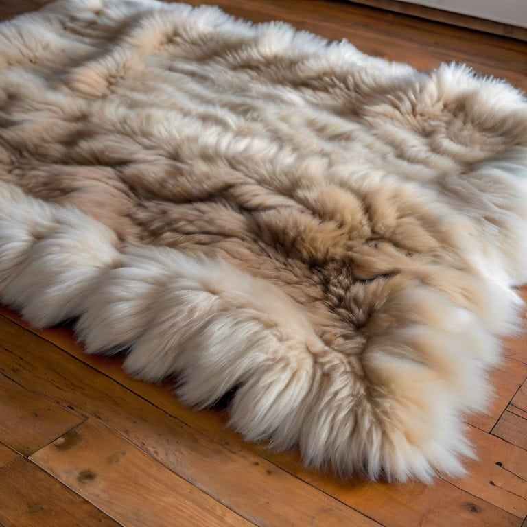 Grand tapis en peau de mouton merinos