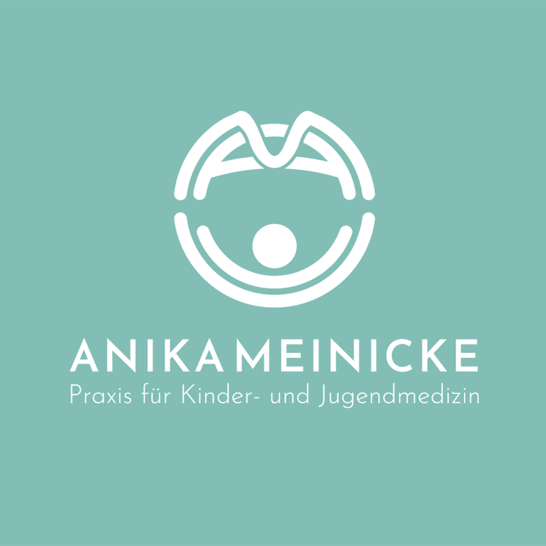 Ansicht des Praxislogo der Kinderarztpraxis Anika Meinicke in Neubrandenburg  in einer negativen Variante
