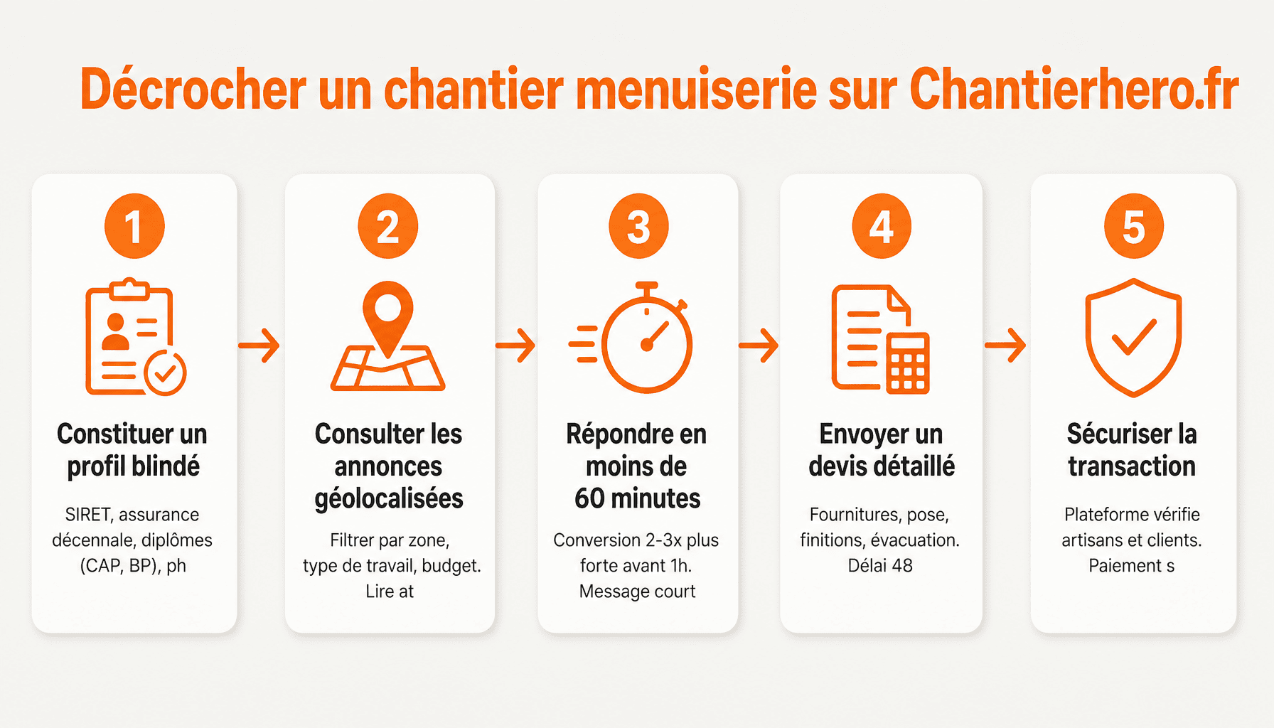 5 étapes pour trouver et remporter des chantiers menuiserie sur chantierhero.fr menuisier