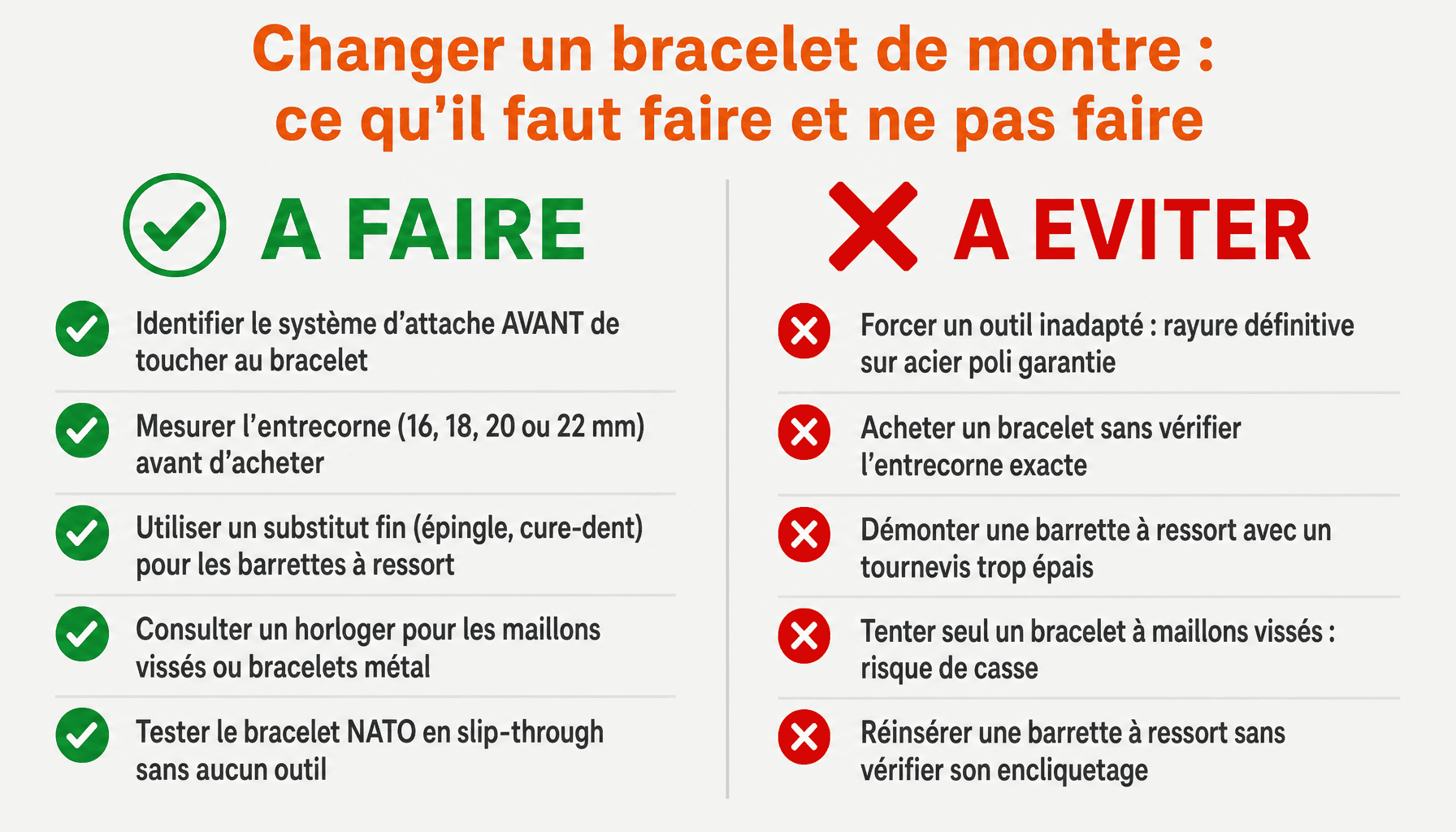 Guide pratique comment changer un bracelet de montre sans outil : à faire et à éviter