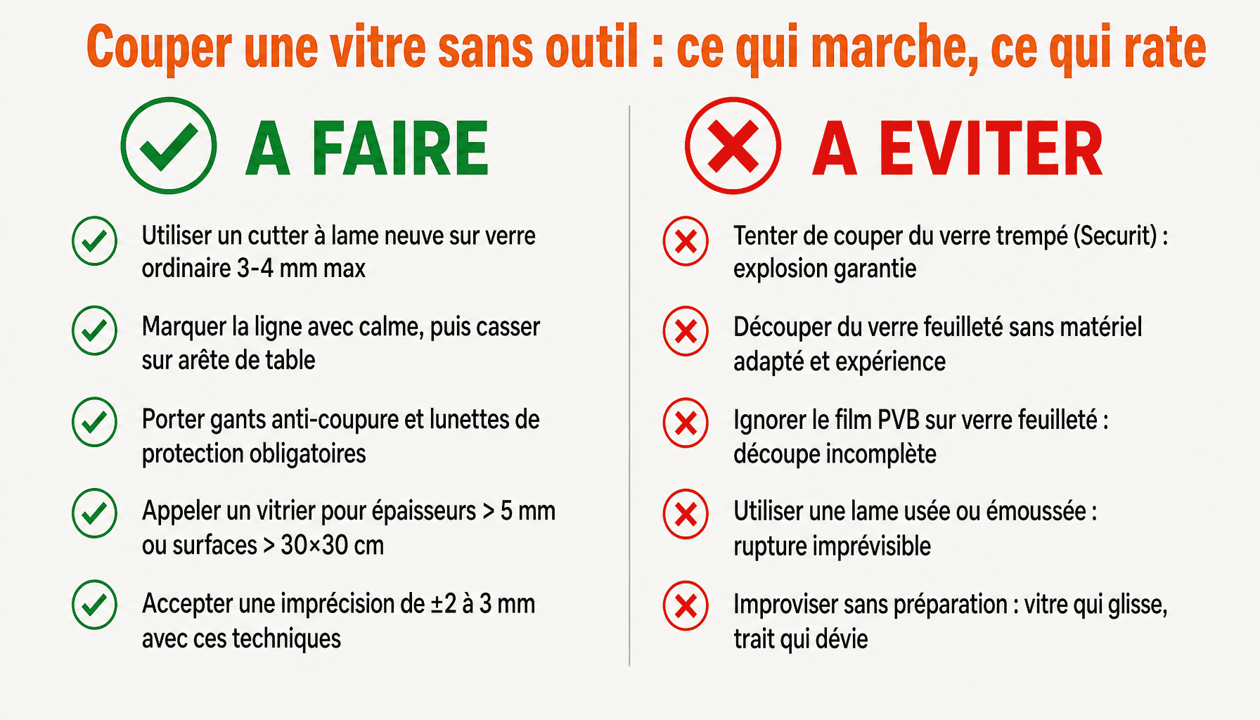 Guide pratique comment couper une vitre sans outil : techniques à faire et erreurs à éviter pour débuter