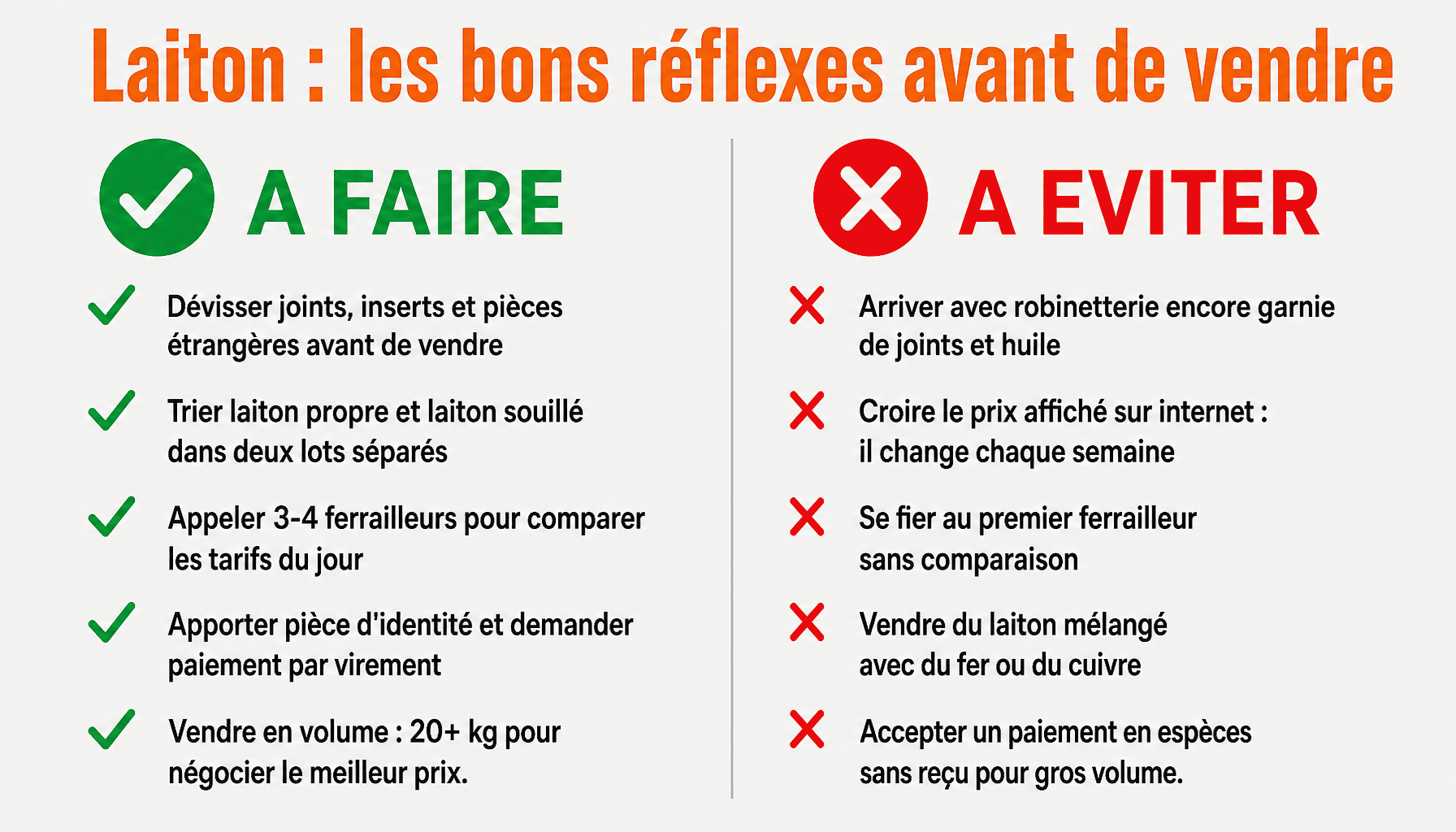 Infographie laiton prix : conseils pour maximiser le rachat chez le ferrailleur
