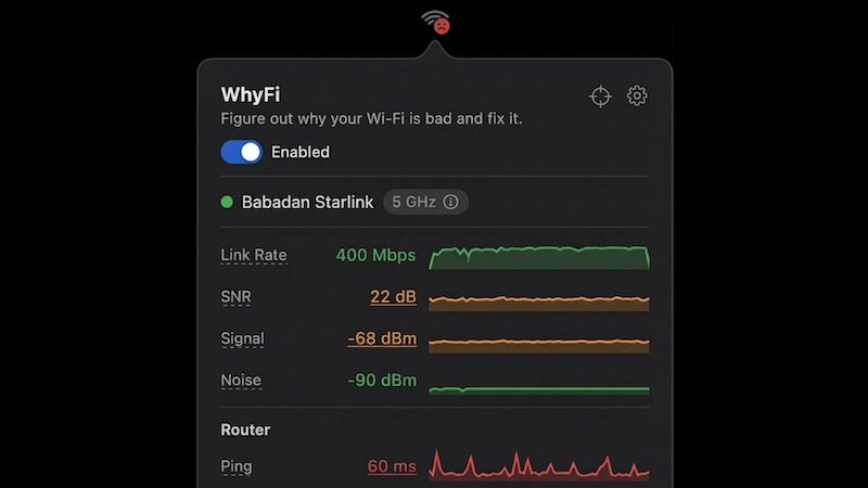 WhyFi 1.4.2 Mac Network Monitor