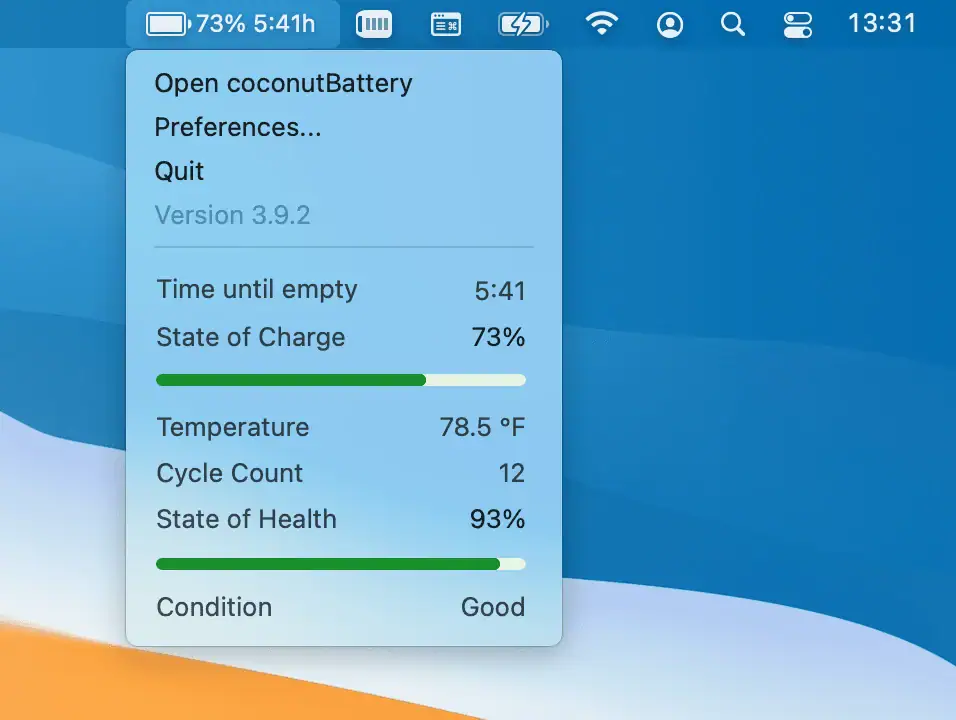 coconutBattery Plus 4.3.2 Mac Battery Health Monitor