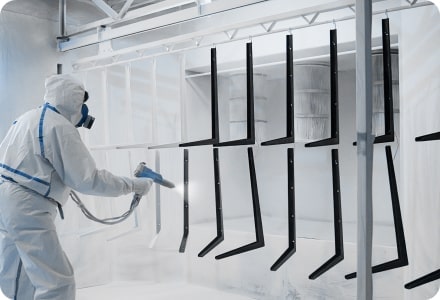 Prime and color spray painted finish for SLA parts