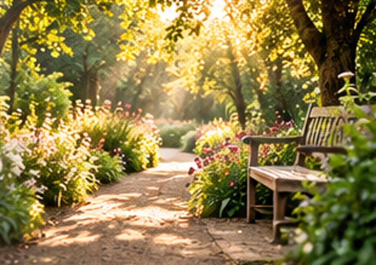 Peaceful garden pathway