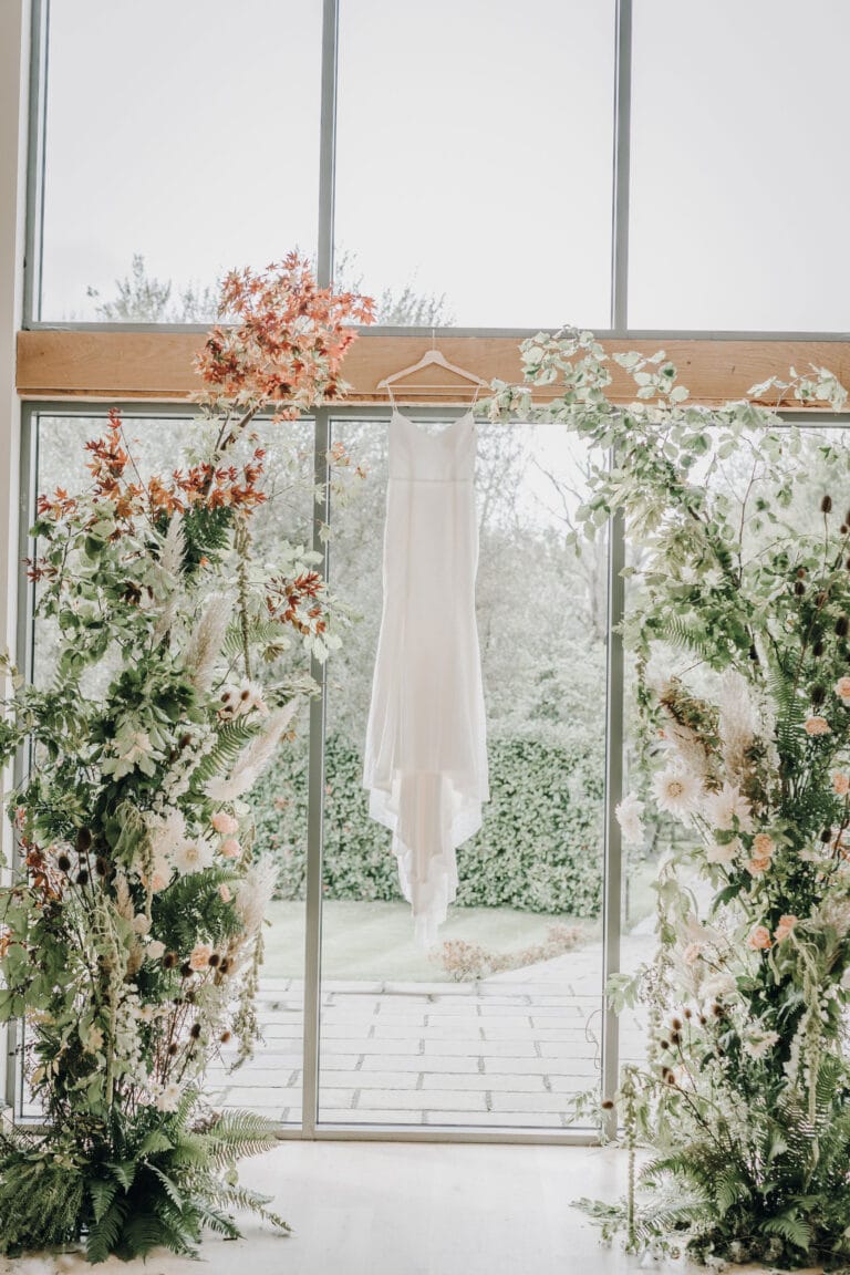 Flower-Archway-at-Millbridge-Court-Micro-Wedding Flower-Archway-at-Millbridge-Court-Micro-Wedding