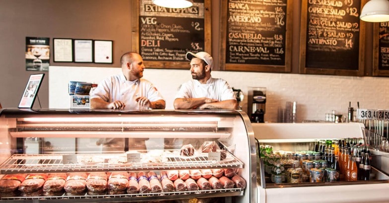 two cafe workers