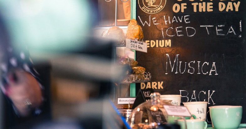 close up of a coffee bar
