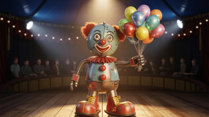 KI Roboter als Clown verkleidet KI Roboter als Clown verkleidet