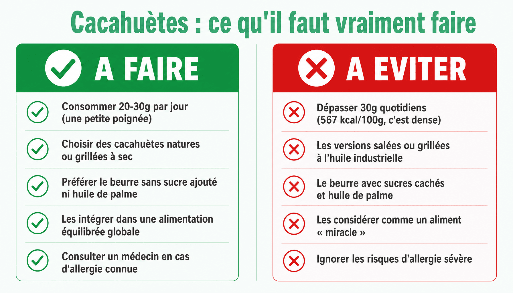 Infographie est ce que les cacahuètes sont bonnes pour la santé : bonnes pratiques et erreurs à éviter