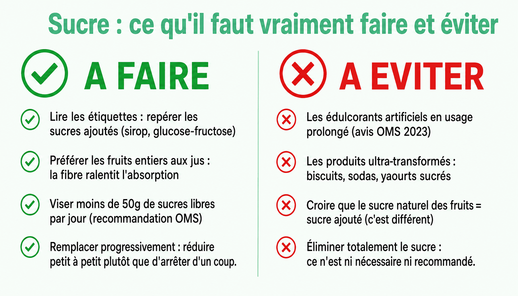 Infographie pourquoi le sucre est mauvais pour la santé : bonnes et mauvaises habitudes alimentaires