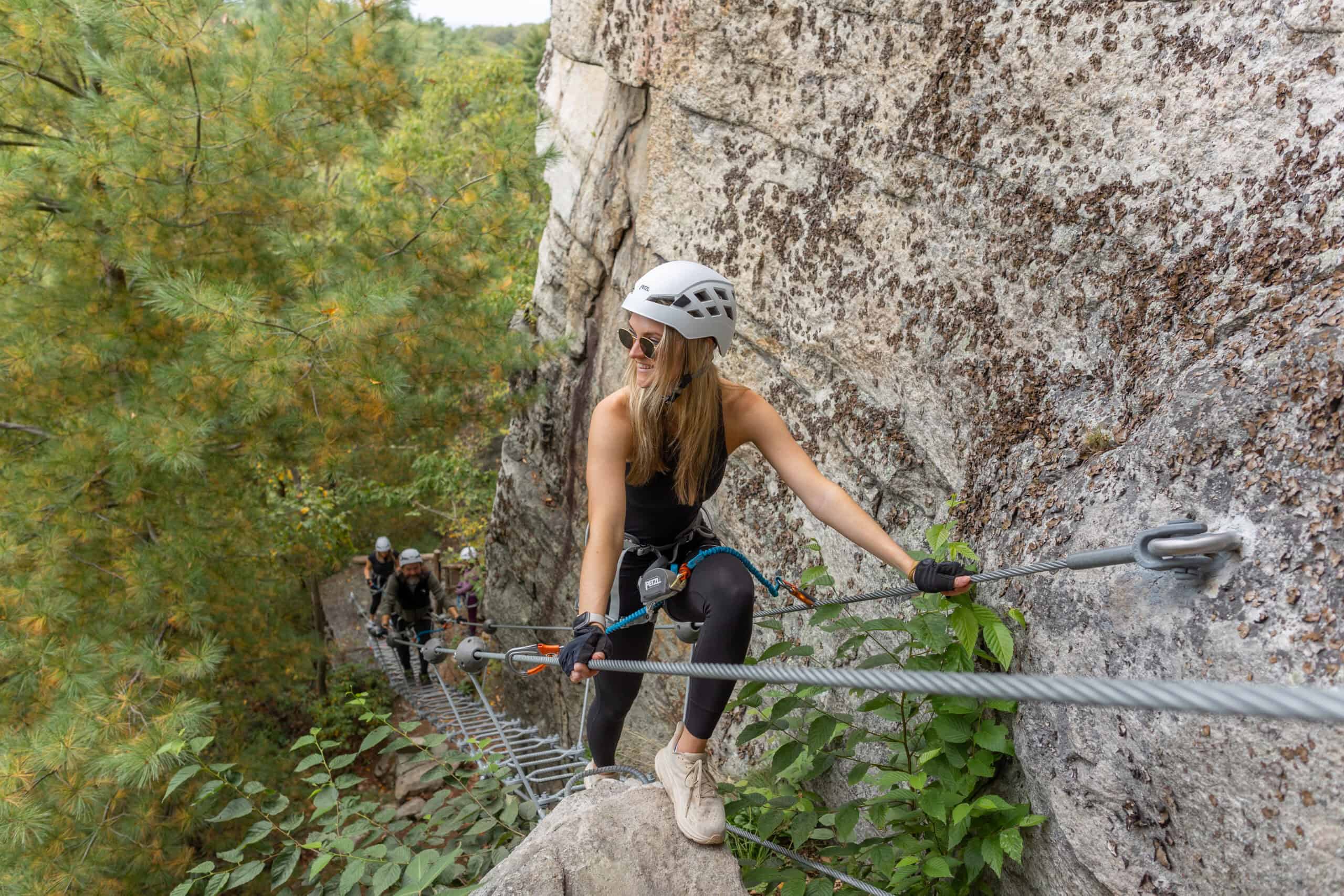 Group of People on Mohonk's Pinnacle Ledge Tour