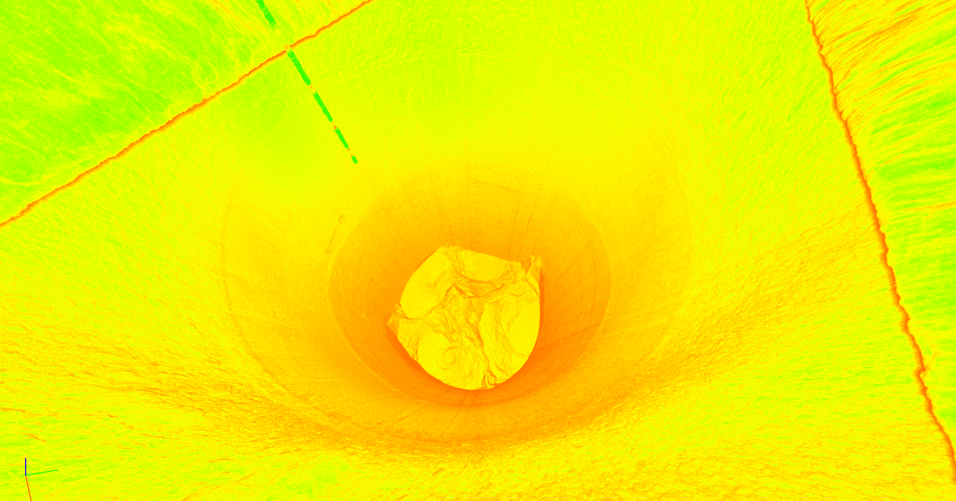 LiDAR scan revealing silo interior conditions