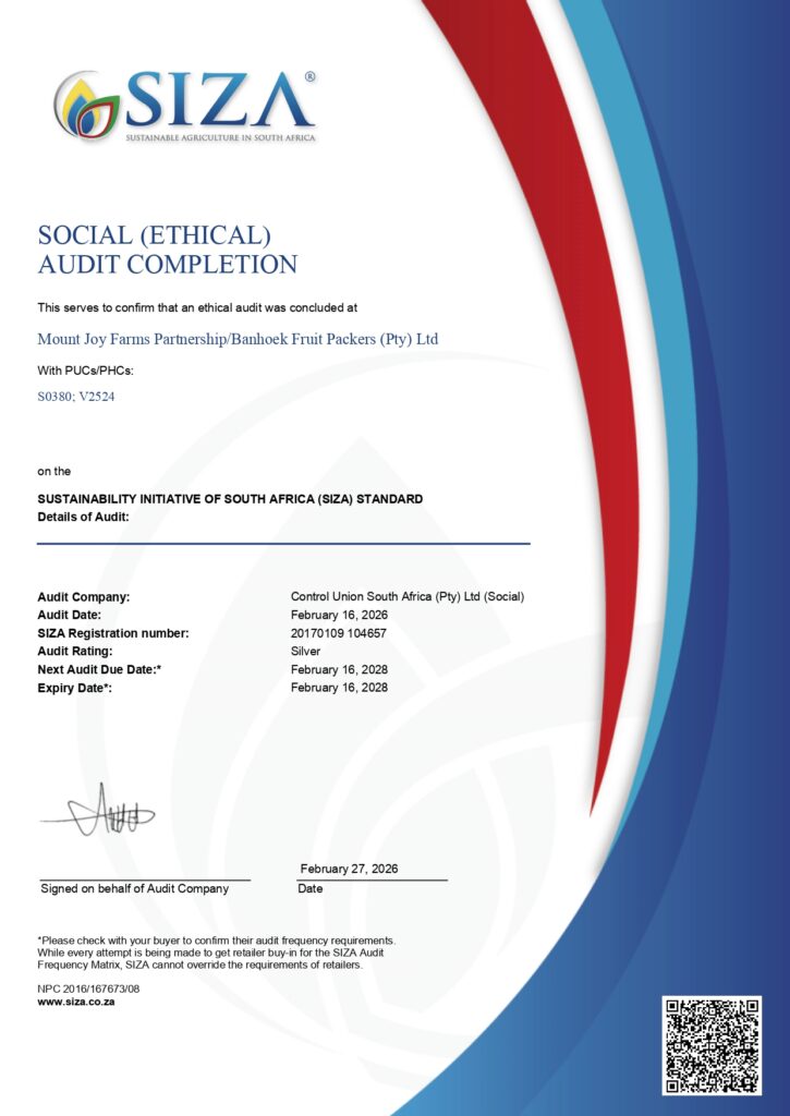 Mount Joy Farms PartnershipBanhoek Fruit Packers Pty Ltd - Audit Completion Letter 2026-02-16_page-0001