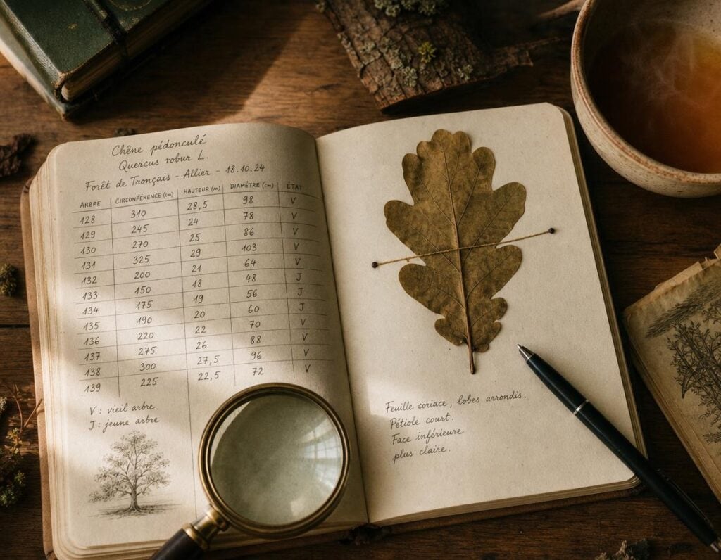 Carnet d’observations ouvert avec données manuscrites