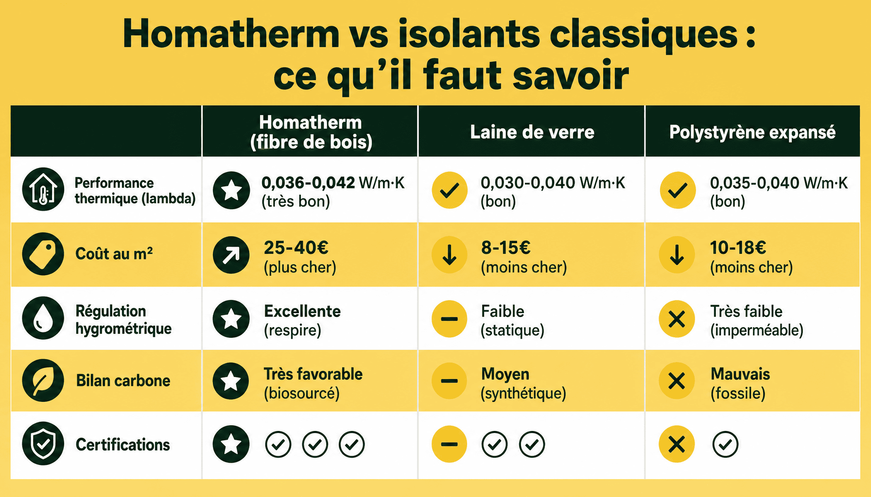 Comparaison homatherm.com solutions d'isolation thermique acoustique durables vs isolants conventionnels : prix, performance, impact environnemental