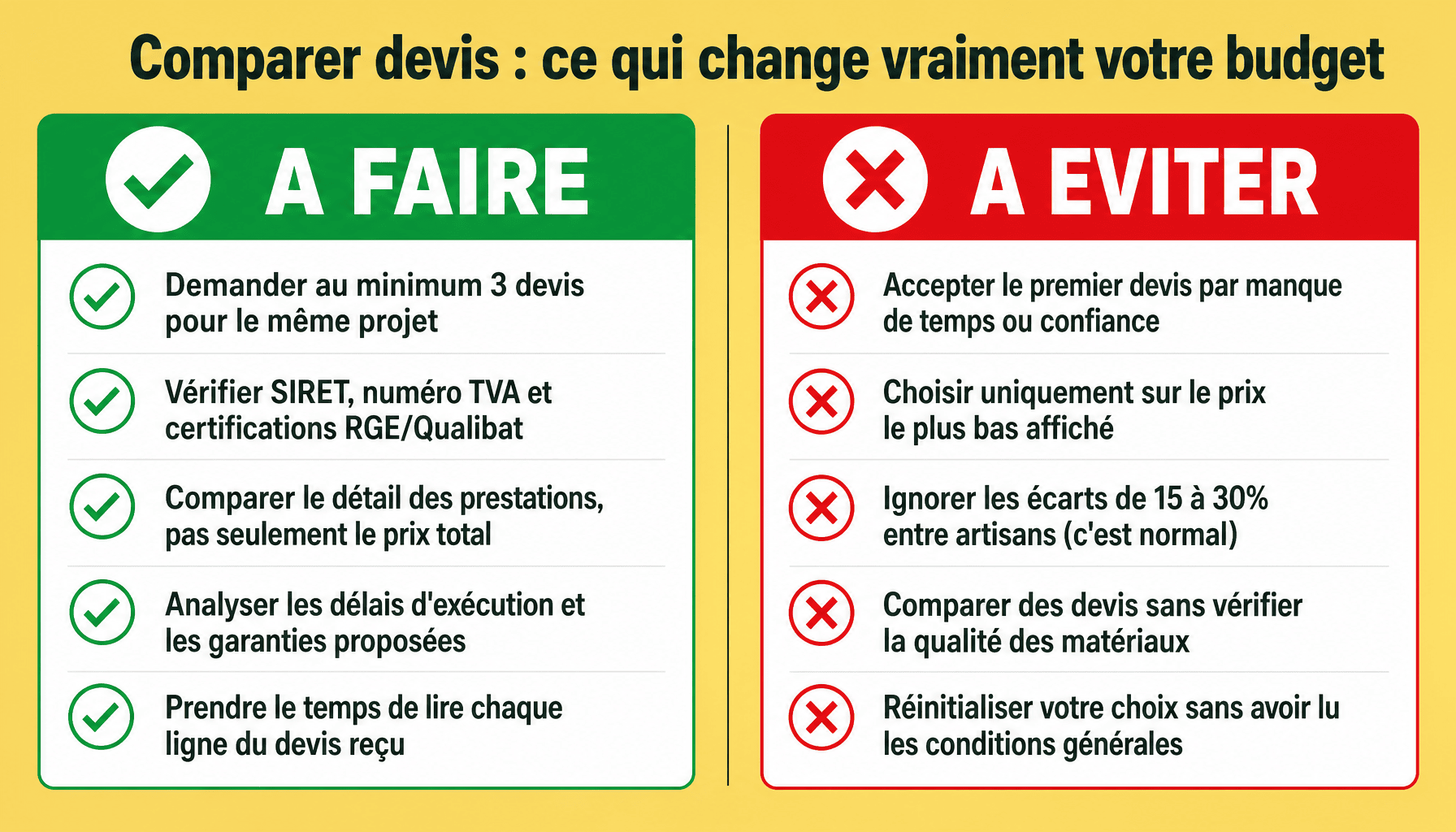 Guide comparer devis laminutetravaux : bonnes pratiques et erreurs à éviter pour économiser jusqu'à 40%