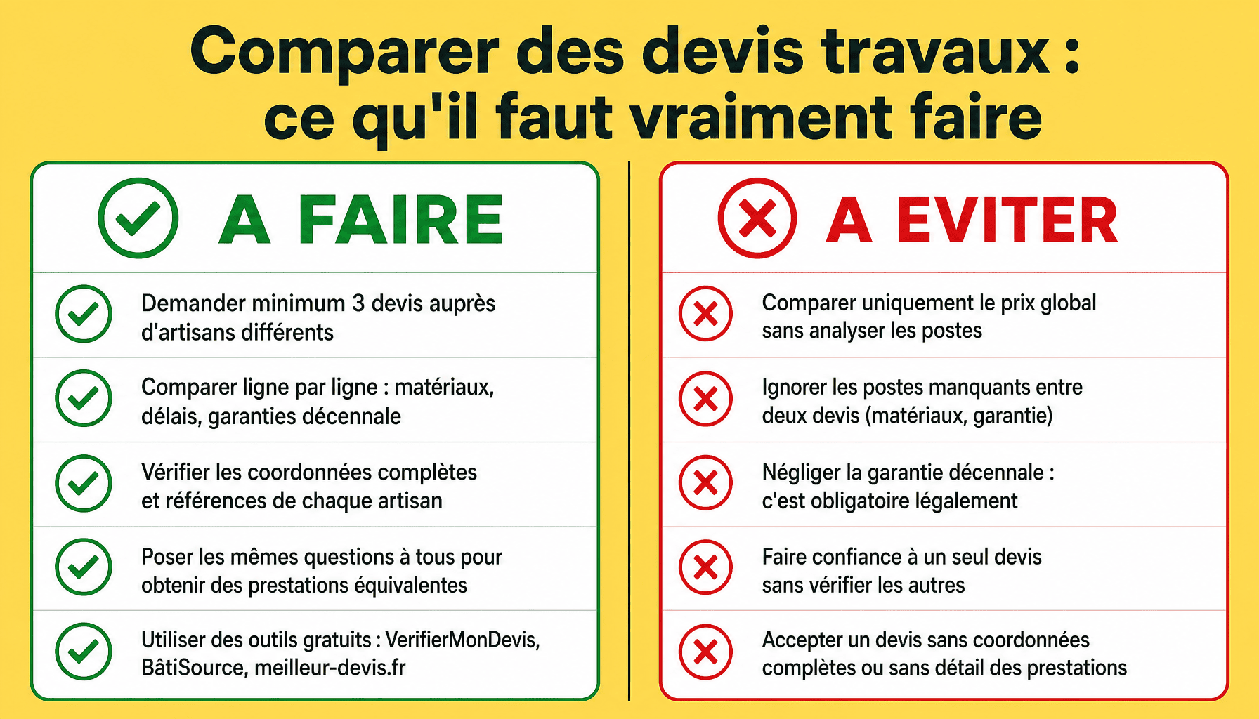 Guide comparer devis travauxninja : bonnes pratiques et pièges à éviter pour les débutants