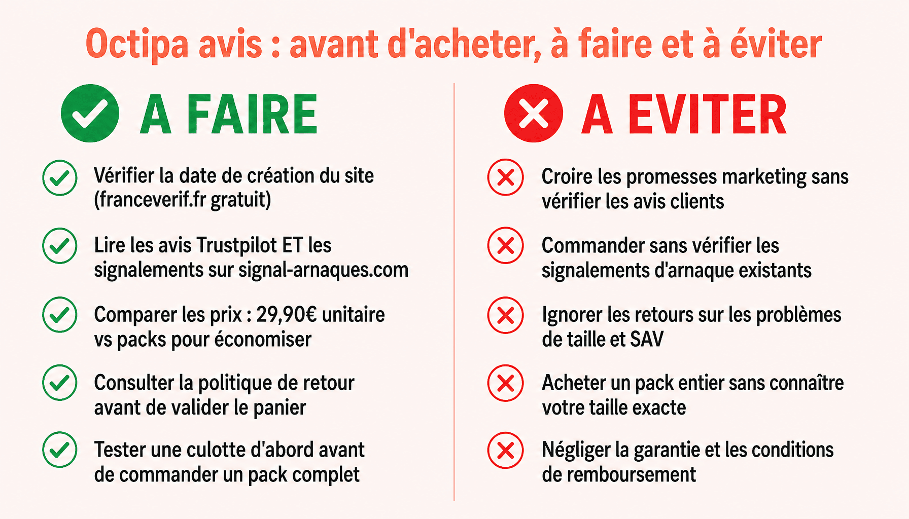 Infographie octipa avis : conseils avant achat culottes anti-fuites lavables