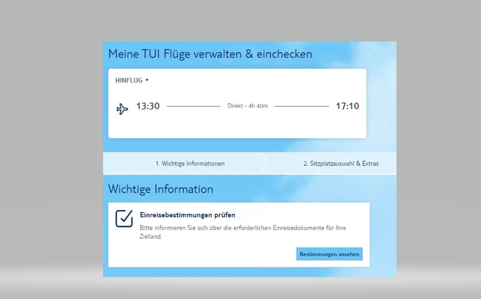 Flug wählen