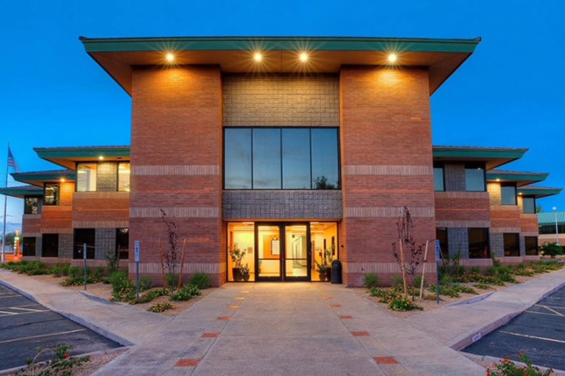 Modern office building with coworking spaces and private offices at Office Evolution.