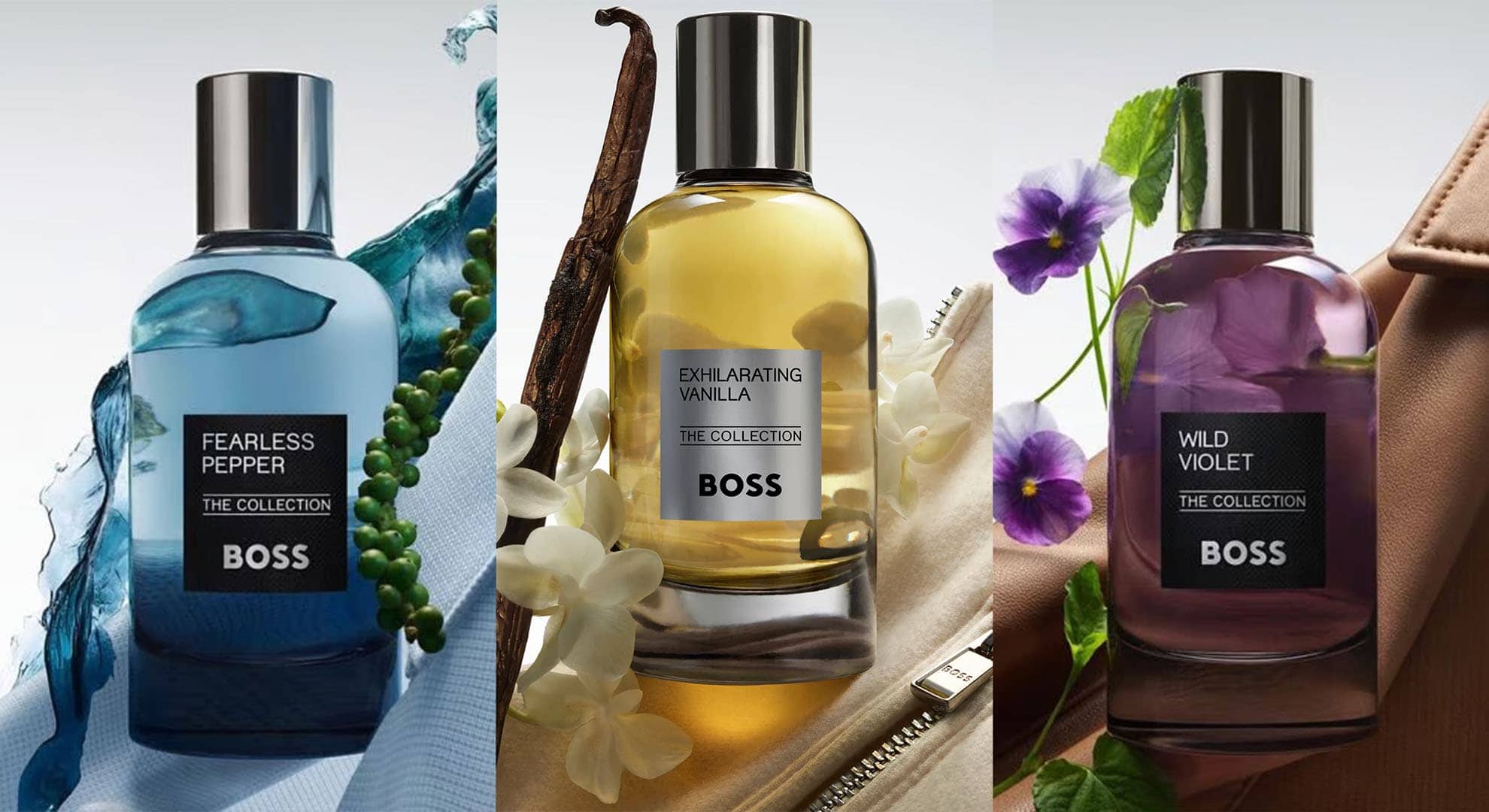 BOSS The Collection Introduces Three New Fragrances: Exhilarating Vanilla, Fearless Pepper, and Wild Violet