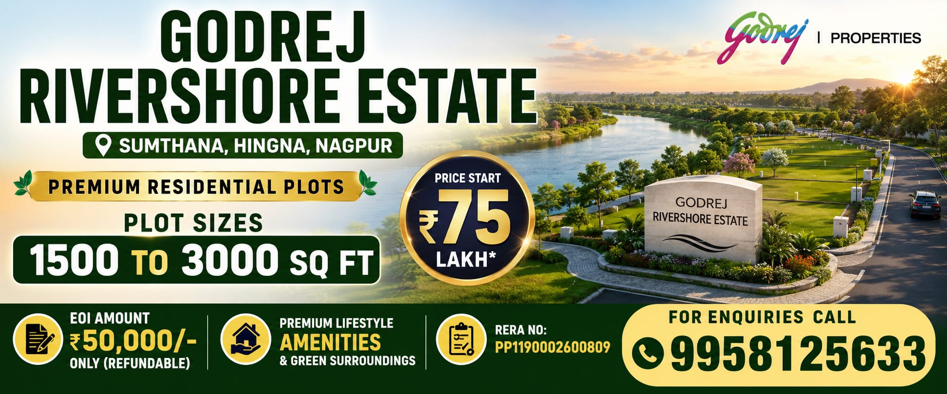 Godrej rivershore estate banner nagpur real estate for sale