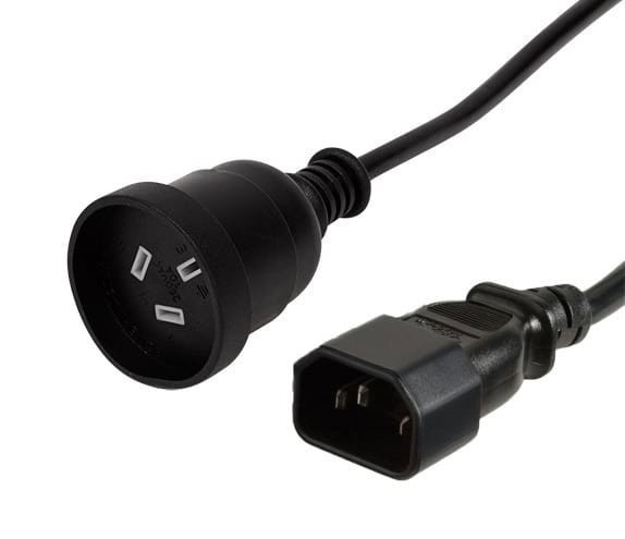 Powerfirm Extension Power Cable 10A Australian GPO to IEC C14 1.8m Black
