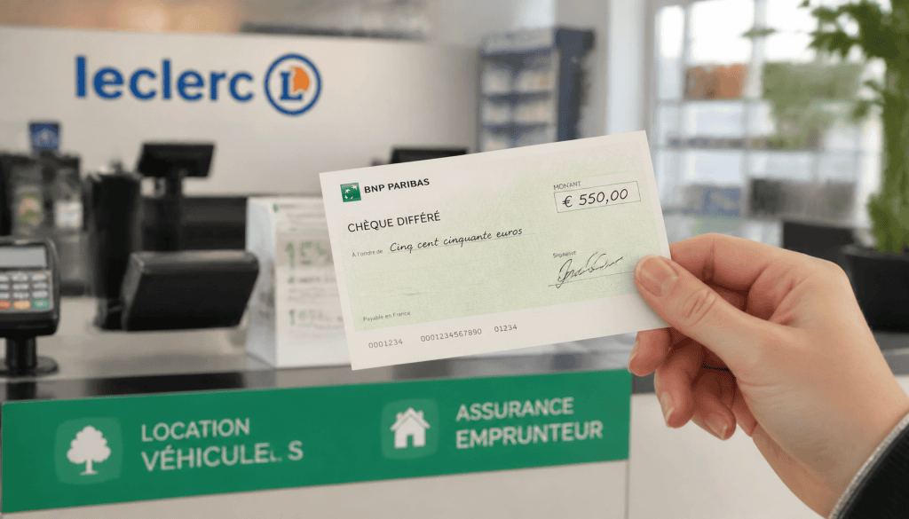 leclerc cheque différé