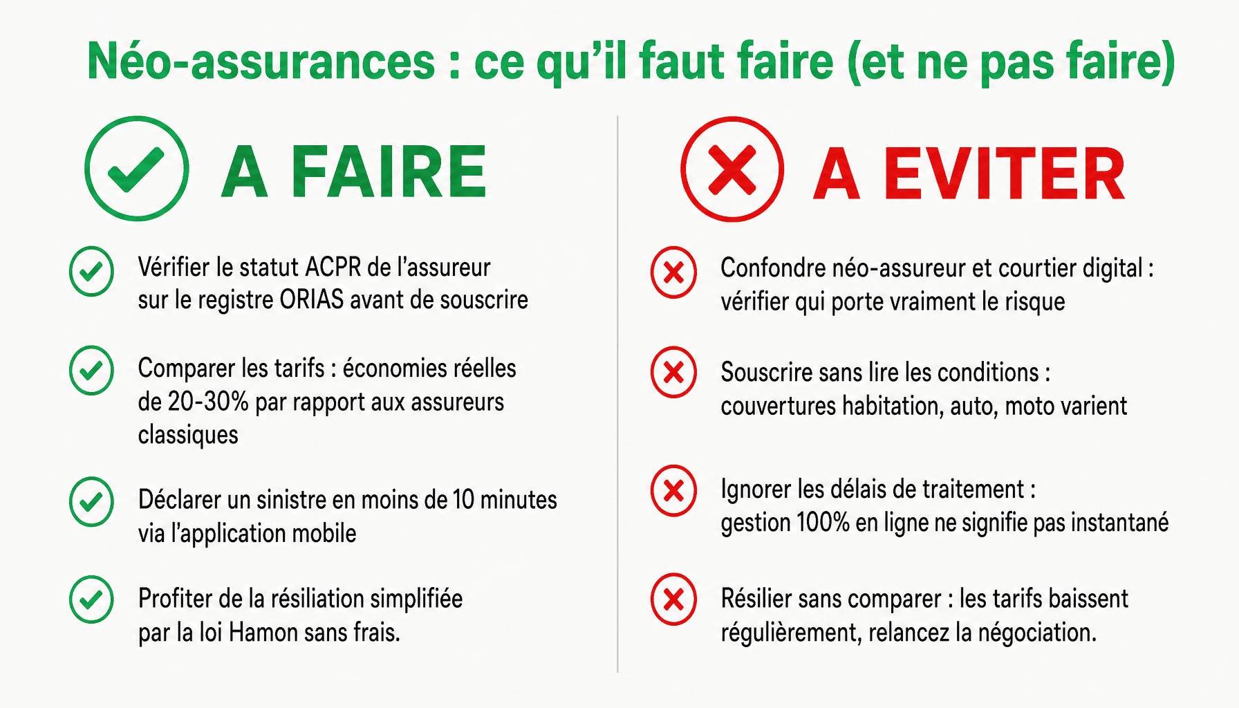 Guide pratique des bonnes et mauvaises pratiques avec neo-assurances.com pour bien choisir son assurance en ligne