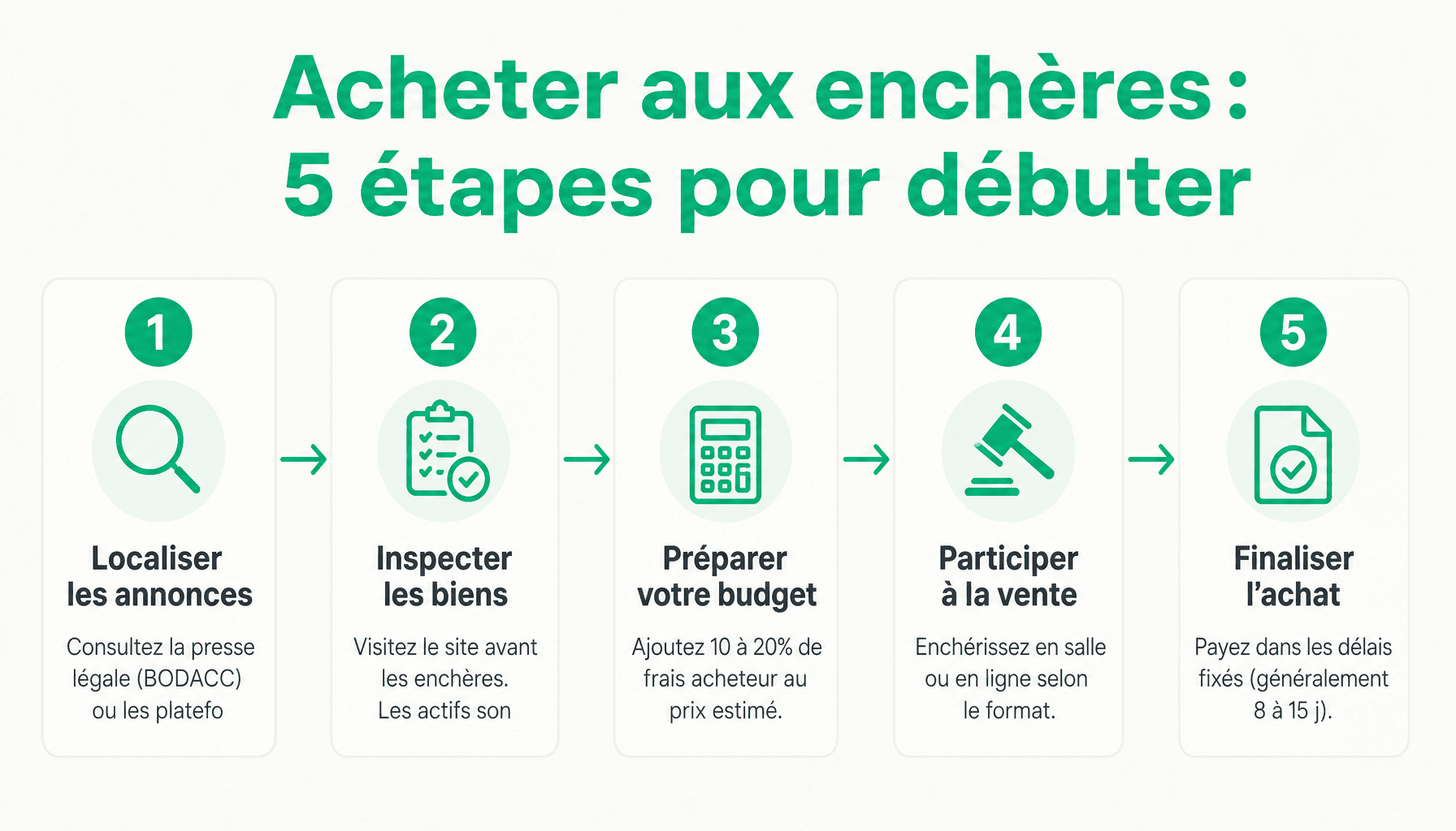 Processus en 5 étapes pour participer à une vente aux enchères d'entreprise en liquidation