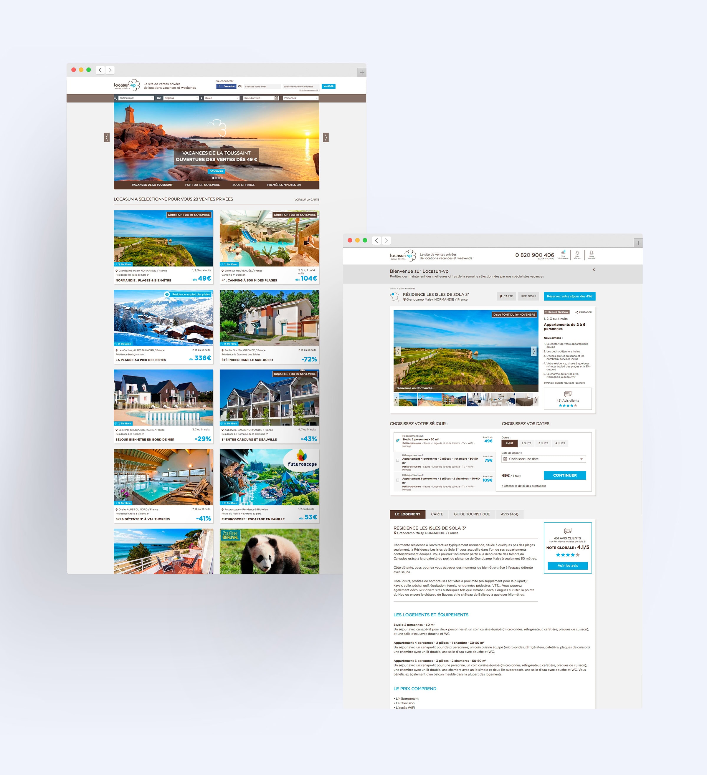 Réalisation du site Ventes Privées de Locasun