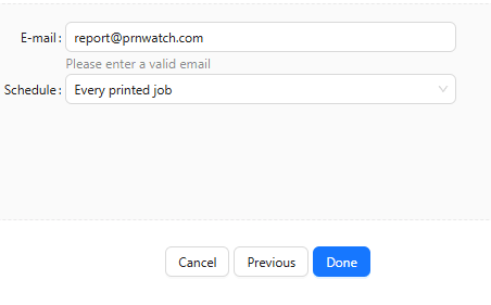 Set e-mail recipient for print job notifications in O&K Print Watch
