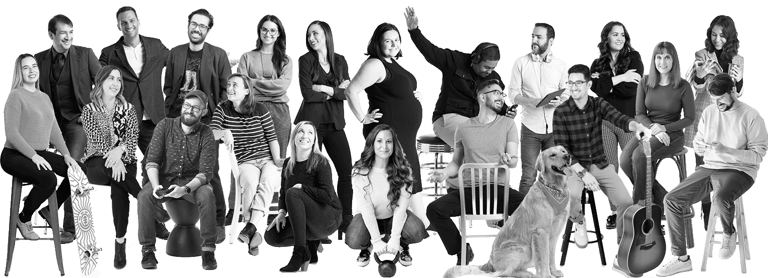 Push10 Creative Agency Full Team Black and White