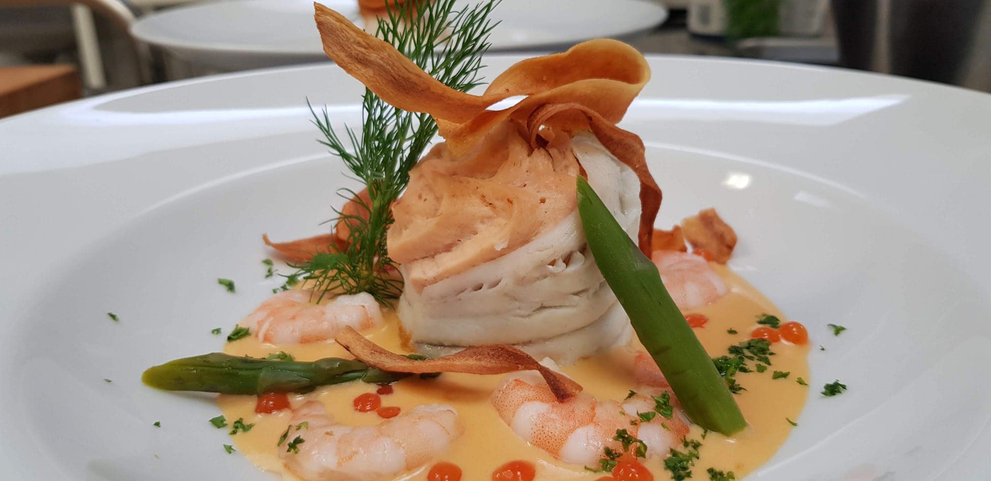 Event menu med rejer og andet