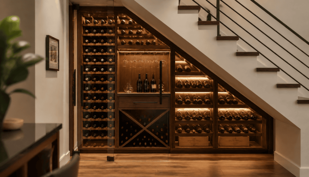 cave a vin sous escalier