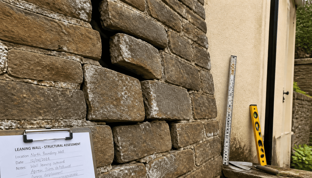 consolider un mur en pierre qui penche