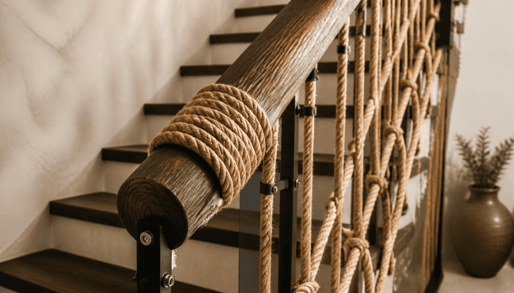 rampe escalier en corde