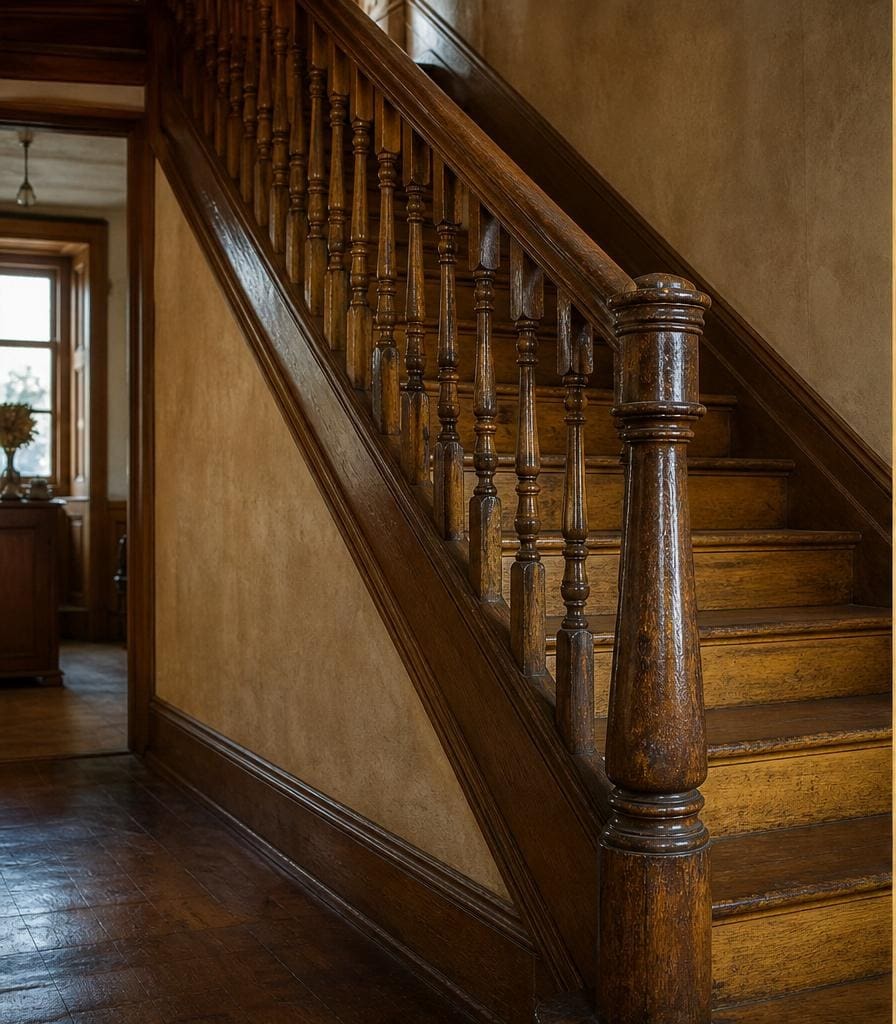 Escalier en chêne avant et après restauration (avant)