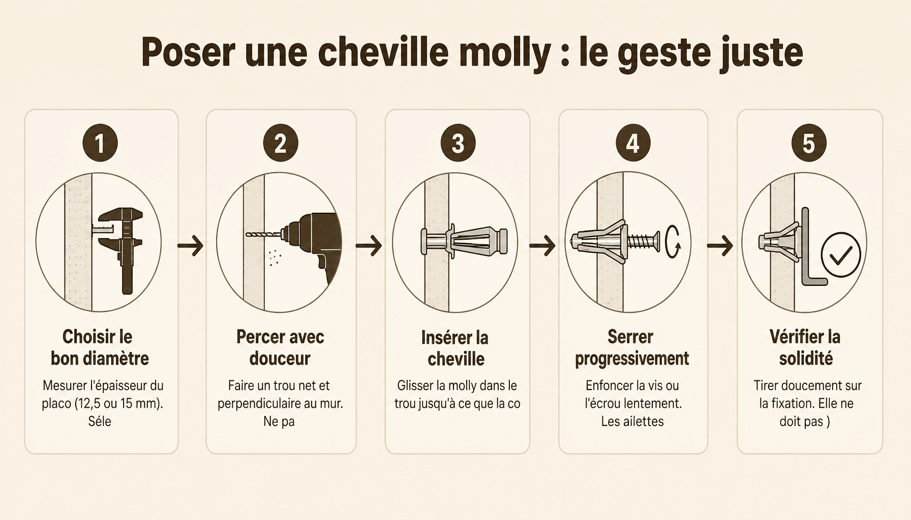 5 étapes pour installer correctement une cheville molly pour placo sans endommager le mur
