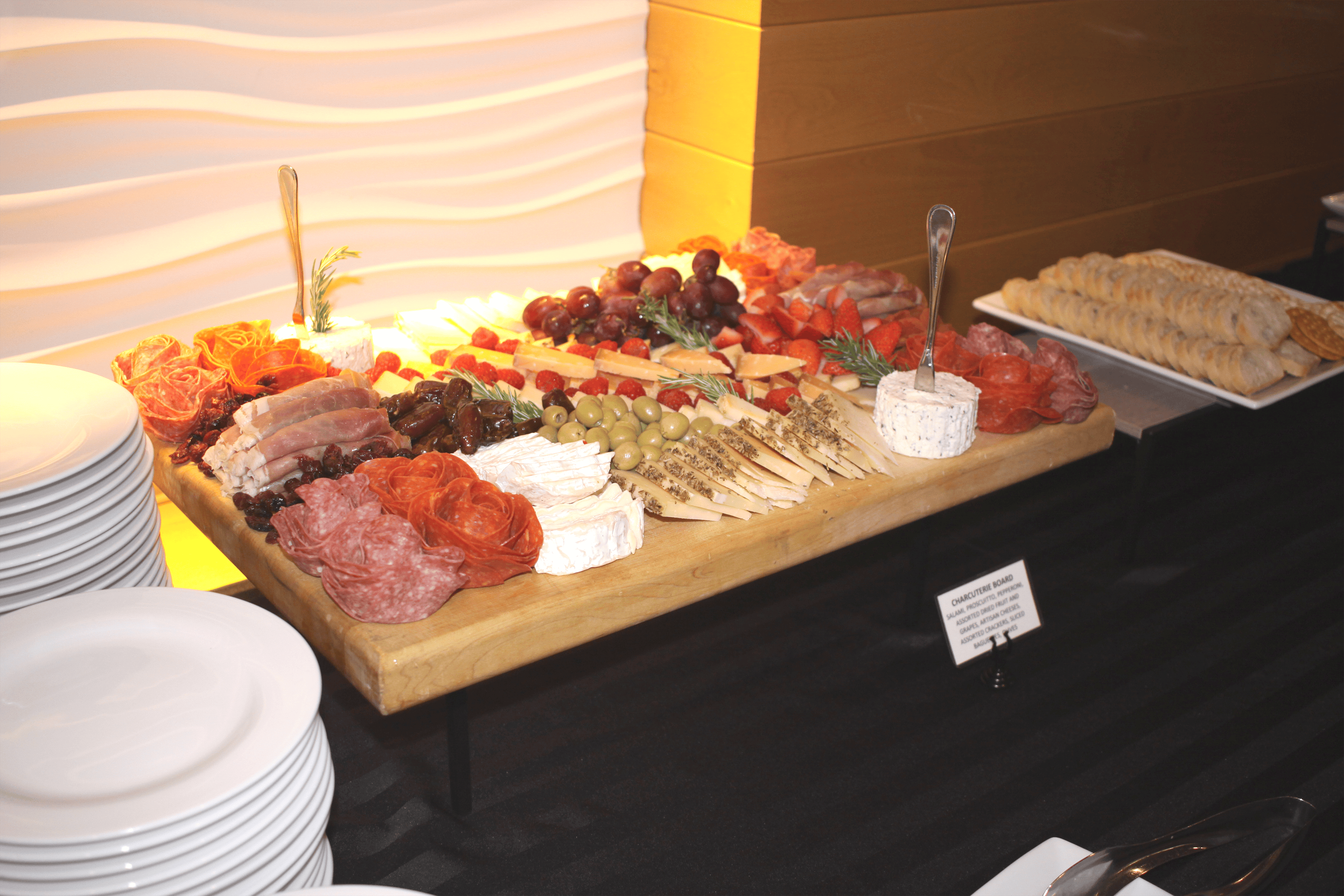 Catering and charcuterie served at the Homewood Suites by Hilton Seattle-Issaquah ribbon cutting reception.