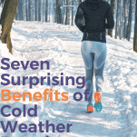 female running alone in snow and cold weather
