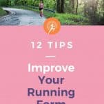 female running in woods alone