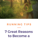 female runner at dawn with sunlight