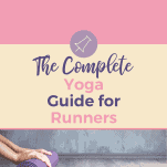 yoga mat being rolled out by female runner