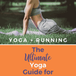 female runner upward dog yosa pose in grass